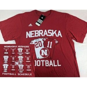 Adidas Men's Large Nebraska Corn Huskers NCAA Short Sv‎ T-Shirt Shirt NEW